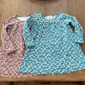 Hanna Andersson girls cotton dress 110 4-5 Long Sleeve Dress Tunic bundle of 2